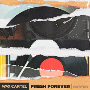 Orange cover record player artwork for the Dilla influenced sample pack titled "Fresh Forever"